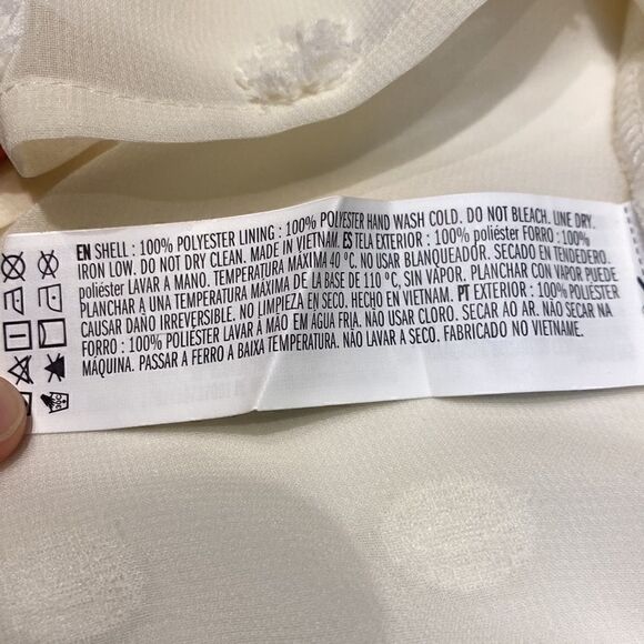 NEW Forever 21 Sheer Top Shirt Polka Dot Texture Small Puff 3/4 Sleeve Cropped - Picture 9 of 10